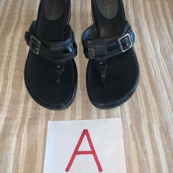 COLE Haan Black Leather Sandals By Nike Air. Sz 10/11 - Picture 11 of 13